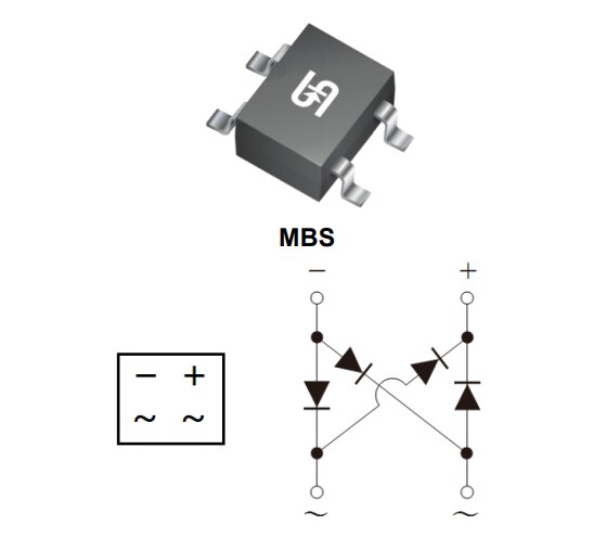 Taiwan Semiconductor MBS2 to MBS10 Standard Bridge Rectifiers